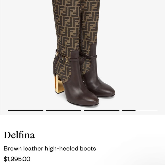 FENDI DELFINA HIGH-HEELED 85 MM SANDAL IN BROWN MONOGRAM FF CANVAS